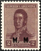 Argentina 1917 Josè Francisco de San Martin, ovpt. “M.M.”