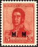 Argentina 1917 Josè Francisco de San Martin, ovpt. “M.M.”