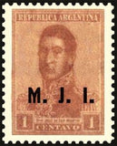 Argentina 1918 José Francisco de San Martin (1778-1850), overprinted M.J.I.