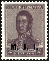 Argentina 1918 José Francisco de San Martin (1778-1850), overprinted M.J.I.