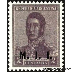 Argentina 1918 José Francisco de San Martin (1778-1850), overprinted M.J.I.