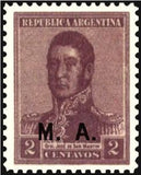 Argentina 1918 José Francisco de San Martín (1778-1850), ovpt. "M.A."