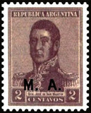 Argentina 1918 José Francisco de San Martín (1778-1850), ovpt. "M.A."