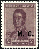 Argentina 1918 José Francisco de San Martín (1778-1850), ovpt. "M.G."