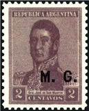 Argentina 1918 José Francisco de San Martín (1778-1850), ovpt. "M.G."