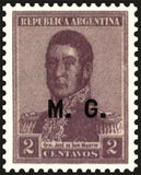 Argentina 1918 José Francisco de San Martín (1778-1850), ovpt. "M.G."