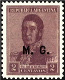 Argentina 1918 José Francisco de San Martín (1778-1850), ovpt. "M.G."