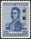 Argentina 1918 José Francisco de San Martín (1778-1850), ovpt. "M.H."