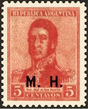 Argentina 1918 José Francisco de San Martín (1778-1850), ovpt. "M.H."