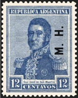 Argentina 1918 José Francisco de San Martín (1778-1850), ovpt. "M.H."