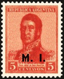 Argentina 1918 José Francisco de San Martín (1778-1850), ovpt. "M.I."