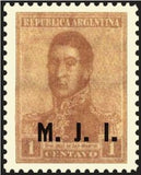 Argentina 1918 José Francisco de San Martín (1778-1850), ovpt. " M.J.I."