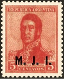 Argentina 1918 José Francisco de San Martín (1778-1850), ovpt. " M.J.I."