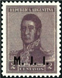 Argentina 1918 José Francisco de San Martín (1778-1850), ovpt. " M.J.I."