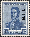 Argentina 1918 José Francisco de San Martín (1778-1850), ovpt. " M.J.I."