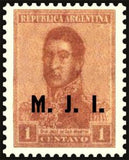 Argentina 1918 José Francisco de San Martín (1778-1850), ovpt. " M.J.I."