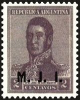 Argentina 1918 José Francisco de San Martín (1778-1850), ovpt. " M.J.I."