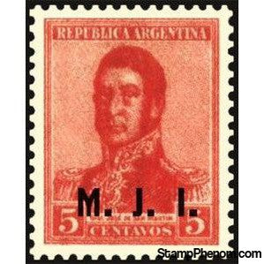 Argentina 1918 José Francisco de San Martín (1778-1850), ovpt. " M.J.I."