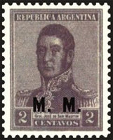 Argentina 1918 Josè Francisco de San Martin (1778-1850), ovpt. “M.M.”