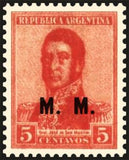 Argentina 1918 Josè Francisco de San Martin (1778-1850), ovpt. “M.M.”