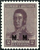 Argentina 1918 Josè Francisco de San Martin (1778-1850), ovpt. “M.M.”