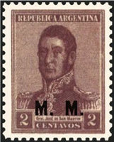 Argentina 1918 Josè Francisco de San Martin (1778-1850), ovpt. “M.M.”