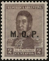 Argentina 1920 José Fancisco de San Martin (1778-1850), ovpt. "M.O.P."