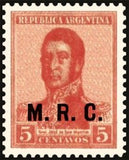 Argentina 1920 José Francisco de San Marftin (1778-1850), ovpt. "M.R.C."