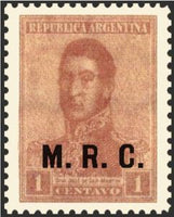 Argentina 1920 José Francisco de San Marftin (1778-1850), ovpt. "M.R.C."