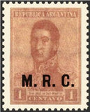 Argentina 1920 José Francisco de San Marftin (1778-1850), ovpt. "M.R.C."