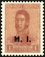 Argentina 1920 José Francisco de San Martín (1778-1850) (overprint "M.I.")