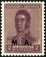 Argentina 1920 Josè Francisco de San Martin (1778-1850), ovpt. “M.A.”