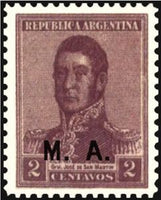 Argentina 1920 Josè Francisco de San Martin (1778-1850), ovpt. “M.A.”