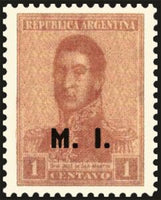 Argentina 1920 José Francisco de San Martín (1778-1850), ovpt. "M.I."