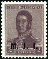 Argentina 1920 José Francisco de San Martín (1778-1850), ovpt. " M.J.I."