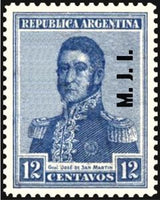 Argentina 1920 José Francisco de San Martín (1778-1850), ovpt. " M.J.I."