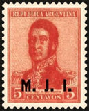 Argentina 1920 José Francisco de San Martín (1778-1850), ovpt. " M.J.I."