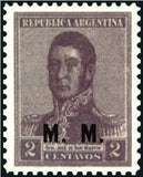 Argentina 1920 Josè Francisco de San Martin (1778-1850), ovpt. “M.M.”