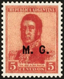 Argentina 1920 José Francisxco de San Martin (1778-1850), ovpt. "M.G."