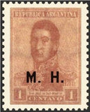 Argentina 1920 osé Francisco de San Martín (1778-1850), ovpt. "M.H."