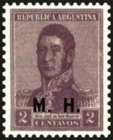 Argentina 1920 osé Francisco de San Martín (1778-1850), ovpt. "M.H."