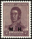 Argentina 1920 osé Francisco de San Martín (1778-1850), ovpt. "M.H."