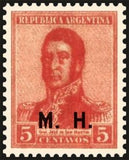 Argentina 1920 osé Francisco de San Martín (1778-1850), ovpt. "M.H."