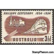 Australia 1954 Australian Railways Centenary-Stamps-Australia-Mint-StampPhenom