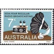 Australia 1973 Regular Radio Broadcasting 50th Anniversary-Stamps-Australia-Mint-StampPhenom