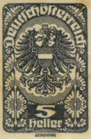 Austria 1920 Posthorn, Coat of Arms & Allegory - Imperforate-Stamps-Austria-Mint-StampPhenom