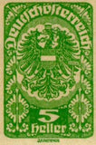 Austria 1920 Posthorn, Coat of Arms & Allegory - Imperforate-Stamps-Austria-Mint-StampPhenom