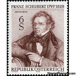 Austria 1978 Franz Schubert, 150th Death Anniversary-Stamps-Austria-Mint-StampPhenom