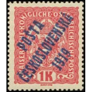 Czechoslovakia 1919 Austrian Stamps of 1916-18 overprinted in blue-Czechoslovakia-StampPhenom