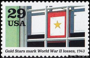 United States of America 1993 Banner in window (Gold Stars mark World War II losses)